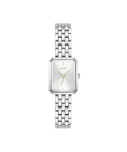 Hugo Uhr mit DREI-Zeiger-Quarzwerk für Damen Kollektion #Cosy mit Silbernes Edelstahlarmband - 1540178