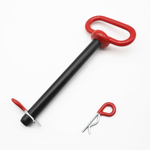 QYIMLI Hitch Pin 5/8, Tractor Towing Hitch Pin and Clip, Red Handle Trailer Gate Pins for Towing RV Boat Car Truck (5/8"x 6")
