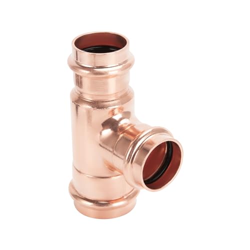 Cherbo 100001 Copper Press Fittings 1/2 Inch Tee Copper Coupling Pxpxp 10-Pack Zero Lead Copper Pipe Press Fittings thumb #1