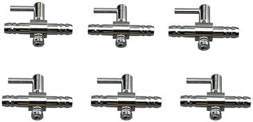 Maxmoral 5PCS Aquarium Air Control Valve - Stainless Steel 2-Way Valve For Air Pump & CO2 Equipment (6mm OD)