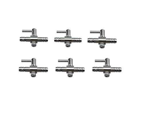 LinJianTing 6PCS Unidirectional Air Flow Tube Stainless Steel Pump Rod Control Valve Aquarium Fish Tank ?Easy-Install air Valve?(Silver)