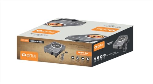 Image of Ritayedet Galaxy ECW1 2000W Electric Coil Cooking Stove Single Burner Hot Plate, Radiant G Coil Cooktop for Home & Hostel, Portable Electric Stove, Works with All Metal Cookware, Ocean Silver