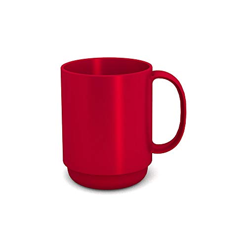 Ornamin Beker met handvat 300 ml rood (model 510) / herbruikbare beker kunststof, koffiemok