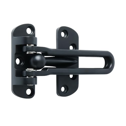 Alise Swing Bar Door Guard,Door Guard Latch Lock for Front and Inside Doors,Door Clasp Hinge Anti-Theft Gate Latches Child Proof Safety Locks,Door Stopper Guard for Home Security,Matte Black