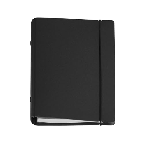 Miquelrius - Agenda 2026 semana vista con anillas recargable, Planificación semanal, Similar A6+ (117 x 182 mm), Cubierta poliuretano rígido, Papel 80 g/m², Español-EN-PT, Negro