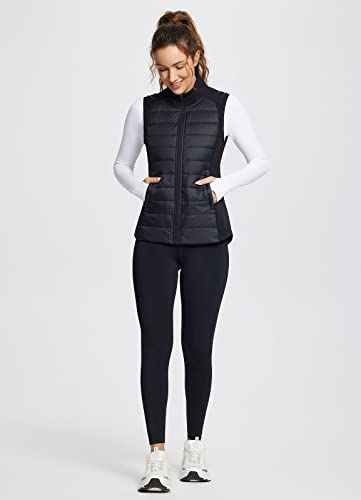 Baleaf DBD218A14WBL00104 Women'S Lightweight Warm Puffer Vest Running Winter Hybrid Sleeveless Quilted Water Resistant Jacket Black M thumb #4