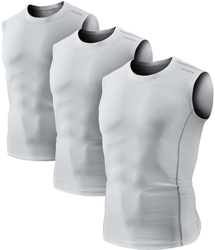 Image of DEVOPS 3 Pack Men's Athletic Compression Shirts Sleeveless