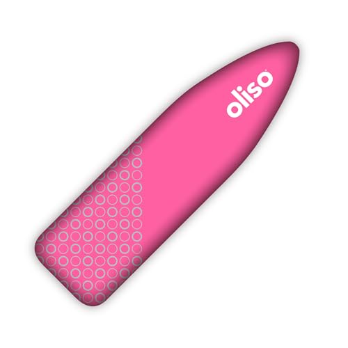 Image of Oliso Ironing Board Cover, Durable 100% Cotton Lined with Professional Grade Felt pad - Fits Standard 54 inch x 15 inch Boards, a Wide Elastic Edge, Two Adjustable Straps for Secure Fit (Raspberry)