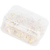 Phefop 100 Piezas de Respaldos de Pendientes, Tapón de Respaldo de Reemplazo de Latón y Plástico para Hacer Joyas de Bricolaje, con una Cómoda Almohadilla de Plástico para Mayor