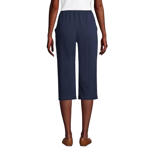 Lands' End Women's Sport Knit High Rise Elastic Waist Capri Pants2