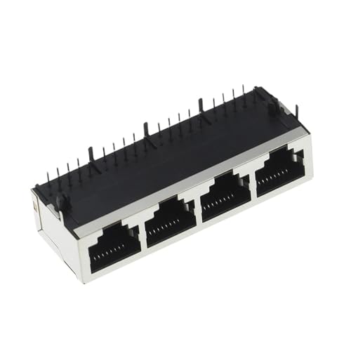 Conector hembra RJ45 de 4 puertos con blindaje para una señal sin cortes