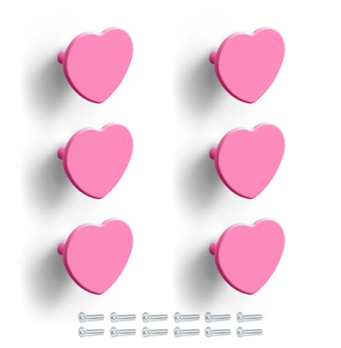 Poliplast – Set da 6 Maniglie, Design a Cuore, Modello