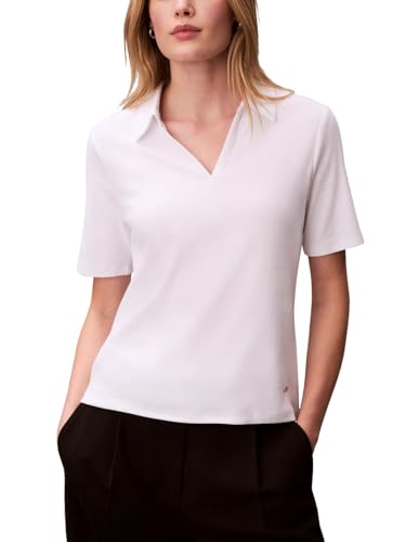Calvin Klein Women's Johnny Collar Half Sleeve Top Bright White - image 1