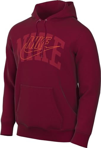 Nike Men's Club Bb Po HDY Arch Gx Hooded Sweatshirt, Team Red/Safety Orange, L