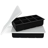 Eiswürfelform groß XXL Eiswürfel Form Silikon mit Deckel Eiswürfelbehälter 2er Pack Eiswürfelbereiter 5 cm Ice Cube Tray für Bier Cocktails Whisky