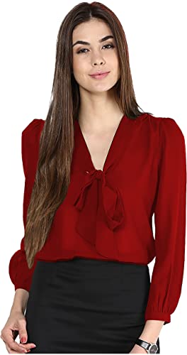 Image of Girls Bishop sleeves V-neck tie up top-71
