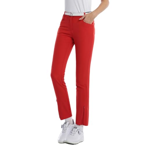 Red,XS,Women's Golf Joggers Pants Summer Lightweight Stretch Slim Fit Quick