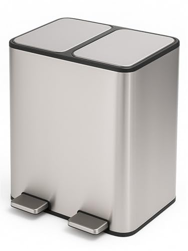 JARDIN202 Cubo de Basura con Pedal 30L Plata