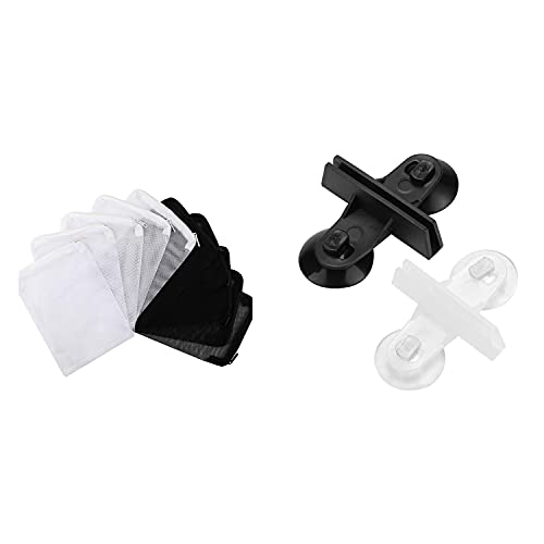 Sxmrmnx 40 bolsas de filtro de malla para acuario, con 40 soportes divisores de ventosa para acuarios
