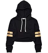 Amazon.com: Perfashion Women's Cropped Hoodie Black Long Sleeve