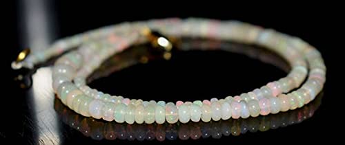 Perles opale de feu Welo éthiopienne 3-6 mm collier 16" pierre naturelle