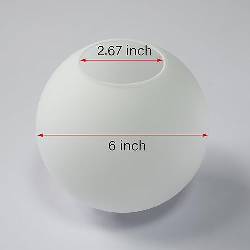 KoKo&Yukina 6 Inch 2 Pack Milk White Glass Globes Shade Frosted Replacement Glass Shades - 2.67" Fitter Opening - Lighting Fixture Replacement by KoKo&Yukina - Image 3
