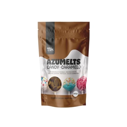 Azucren, Melts Marrón, Cobertura para Derretir, Sabor Similar al Chocolate, Ideal para Cubrir, Moldear, Bañar y Decorar Tartas, Cake Pops y Postres, Textura Cremosa y Fácil de Usar, 250 g