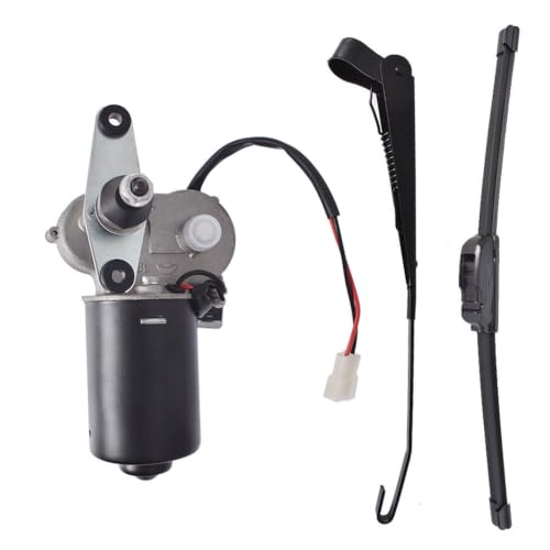 Image of 12V Electric Windshield Wiper Motor Kit Replacement for Polaris RZR, Clear, Front and Inside, UTV, Polycarbonate (PC)