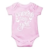 AW Fashions Daddy’s Little Girl Baby Bodysuit Funny Adorable Infant Romper Clothing Newborn Unisex Girls (6 Months, Pink)