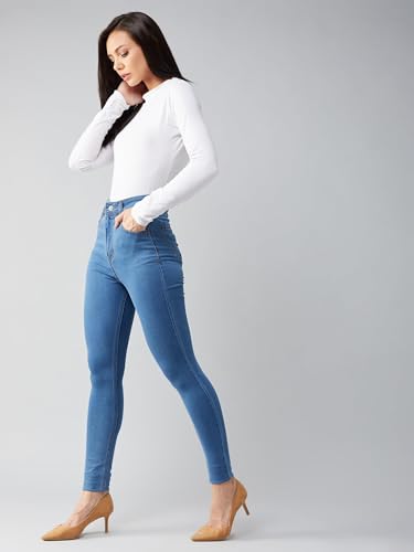 Image of Dolce Crudo Women's Skinny Fit High Rise Regular Length Stretchable High Waist Denim Jeans