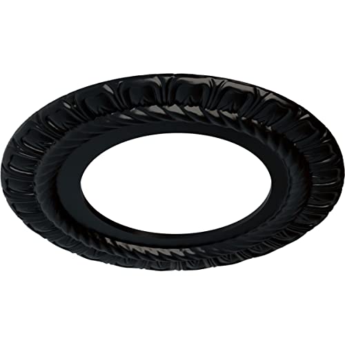 Image of 10 5 /8 inchOD x 5 3 /4 inchID x 1 /2 inchP Claremont Ceiling Medallion (Fits Canopies up to 7 inch), Hand-Painted Jet Black