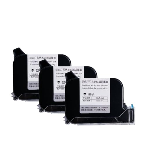 Générique Cartouche d'encre à solvant Noir 42Ml, Compatible avec ZUIDID, for imprimante Manuelle TIJ en Ligne, 12.7Mm, sans cryptage