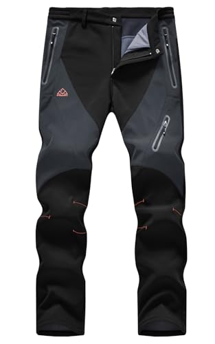 Rdruko Men's Snow Pants Waterproof Insulated Fleece Lined Ski Hiking Snowboard Winter Pants with Pockets
