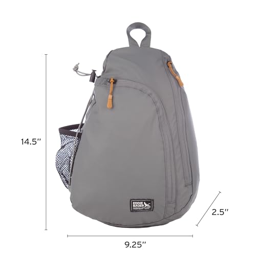 Image of Eddie Bauer Ripstop 8L Shoulder Sling Pack with Padded Air-Mesh Adjustable Crossbody Strap for Right or Left Handed Fit - Slate