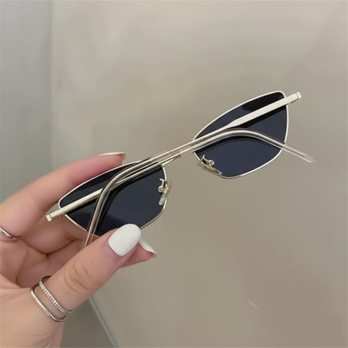 Image of Diamond Shape Cat Eye Women's Sunglasses Lightweight Frames Provide Uv Protection,Small Metal Frames Making Them Ideal For Everyday Wear.,Non-Polarized