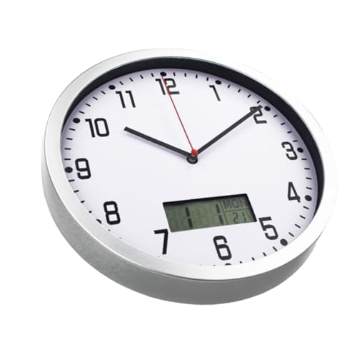 Unomor Modern Wall Clock Thermometer Hygrometer 10 Inch Quartz Clock for Home Office Garden