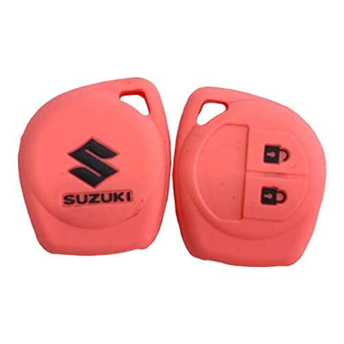 Image of vSHARK Silicone Car Key Cover for Maruti Suzuki S-Presso /Swift DZire /SX4 /DZire / Ignis /Alto /Vitara Brezza /Celerio /Ertiga /Ciaz /SCross /Baleno /Ritz 2 Button Key Cover B Pink ( Pack of 1 )