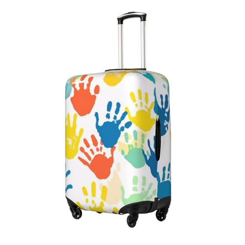 Kids Hand Print Print Luggage Suitcase Covers Elastic Washable Luggage Protector Luggage Covers For Suitcase2