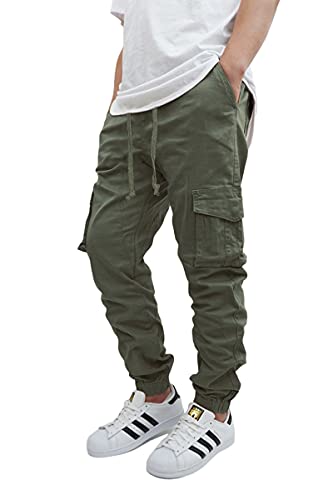URBANJ Men's Twill Cargo Jogger Pants Size S-5XL