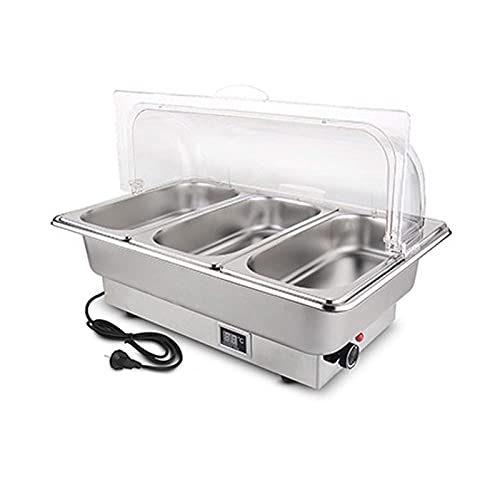 ksamwjf Buffet Warmhaltetablett, Chafing Dish Hochwertiger Edelstahl Chafer Komplettset Buffetwärmer, Elektrische…