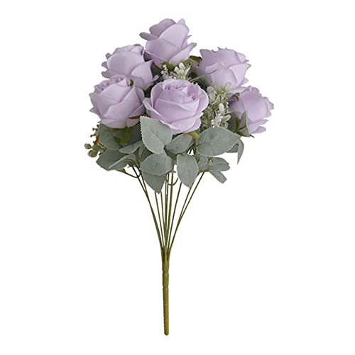 HJHIWE Ramo de rosas artificiales,Ramo de plantas de imitación hecho a mano,Suministros de festival Decoración de flores falsas para ramos de boda arreglos florales Cover
