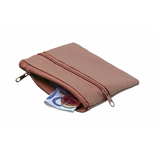 ANTEVIA - Porte Monnaie avec Double Poche léger et Robuste | Plus DE 20 MODÈLES | Homme Femme | Couleur : Marron (Ralf Marron)
