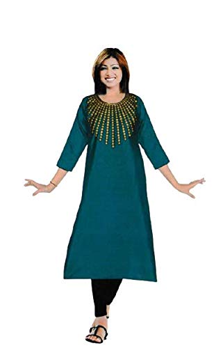 Sabat Rayon Printed Green Kurti for Women