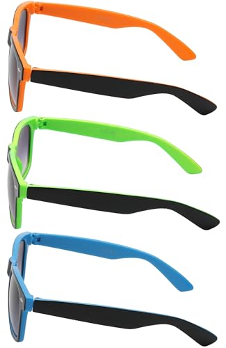 Image of OWL 3 Pack Men Women Retro Vintage Two Tone Frame Smoke Lens Sunglasses UVB UVA protection