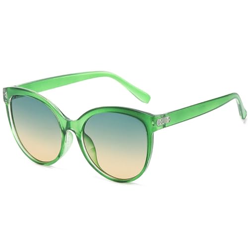 Lunettes de soleil oeil de chat à grande monture LVTFCO vert thé