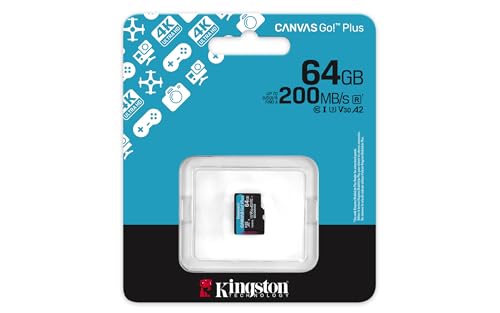 Image of Kingston Canvas Go Plus microSDXC Memory Card Gen4 200MB /s A2 U3 V30 64GB Single Pack w /o ADP Card only-SDCG4 /64GBSP