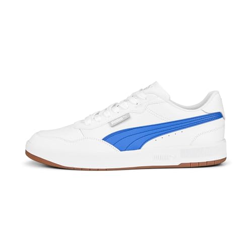Image of PUMA Unisex's Court Ultra Lite Sneaker, Puma White Royal Sapphire Platinum Gray, 10.5