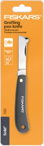 Fiskars Okuliermesser, Gesamtlänge: 17 cm, Rostfreier Stahl, Schwarz, K60, 1001625