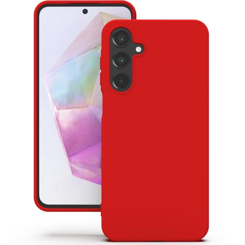 Image of YATWIN Silicone Back Case for Samsung Galaxy A35, Soft-Touch Phone Back Cover for Samsung Galaxy A35 - Red
