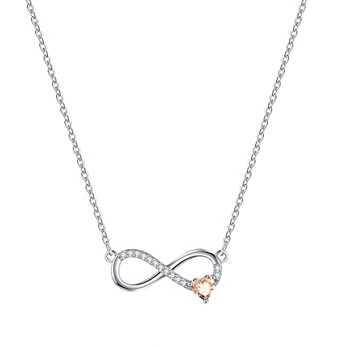 Gliveor Birthday Gifts For Women Birthstone Necklace, Silver Plated November Birthstone Necklace For Women Teen Girls Infinity Necklace Birthstone Jewelry Birthday Gifts For Women Girls #TOP3